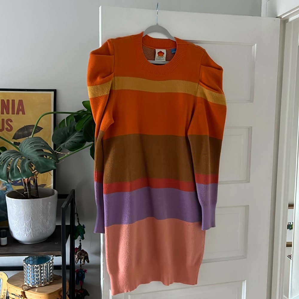 FARM Rio Anthropologie Tunic Striped Sweater Dress